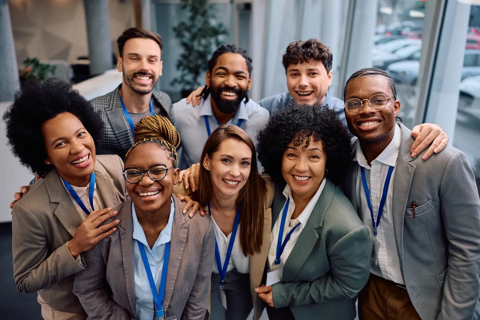 A group of finance professionals together at a conference