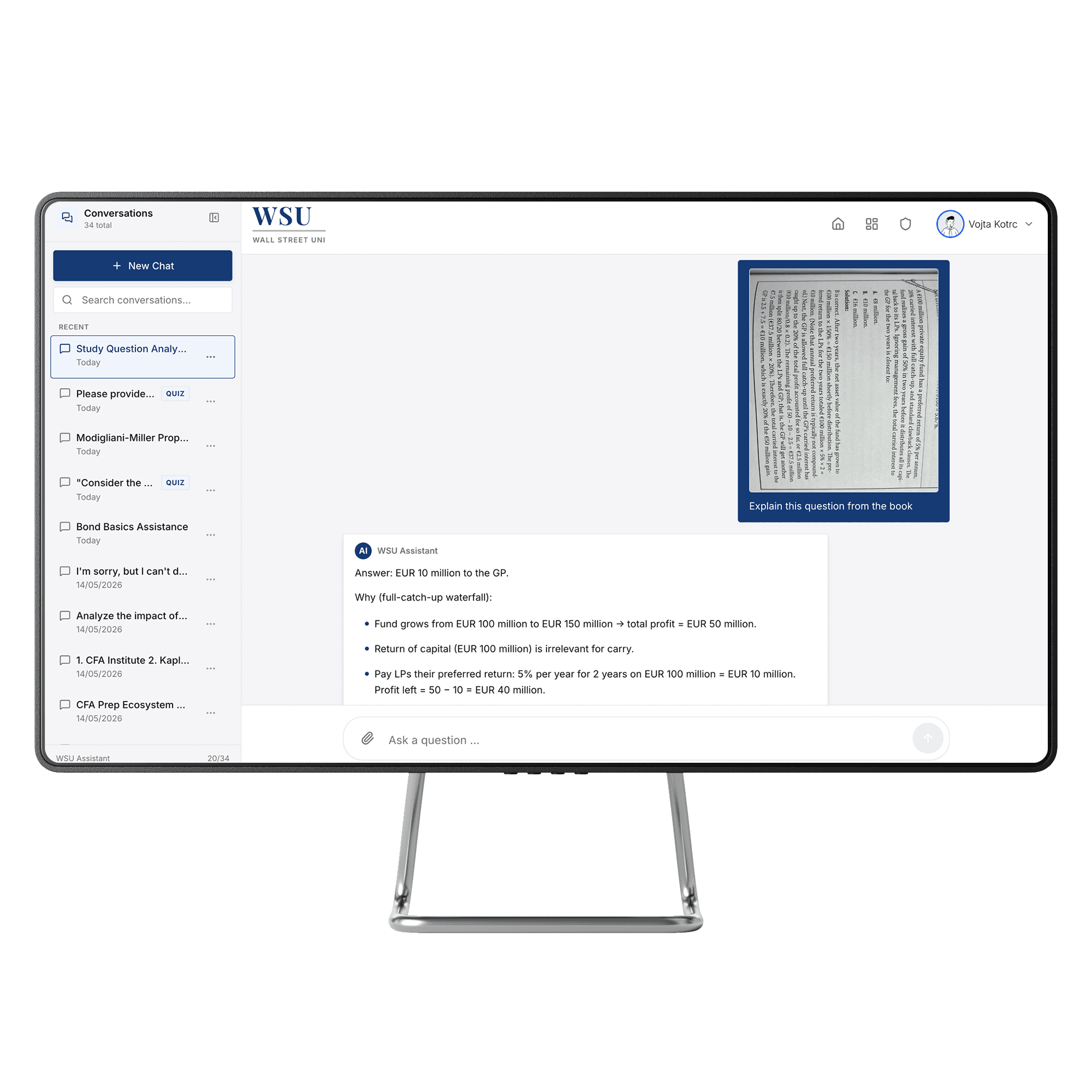 WSU Assistant — explaining a screenshot taken from the textbook